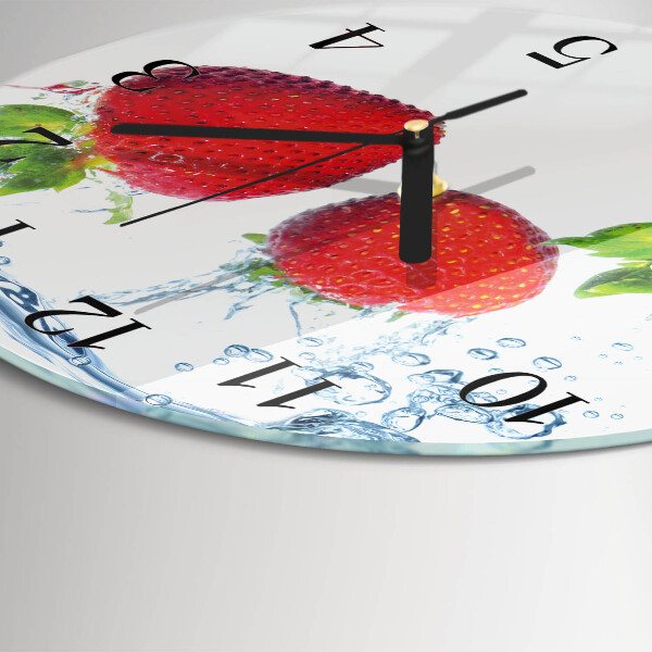 Wanduhr rund Erdbeeren
