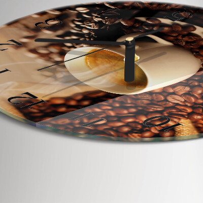 Wanduhr rund Tasse Kaffee