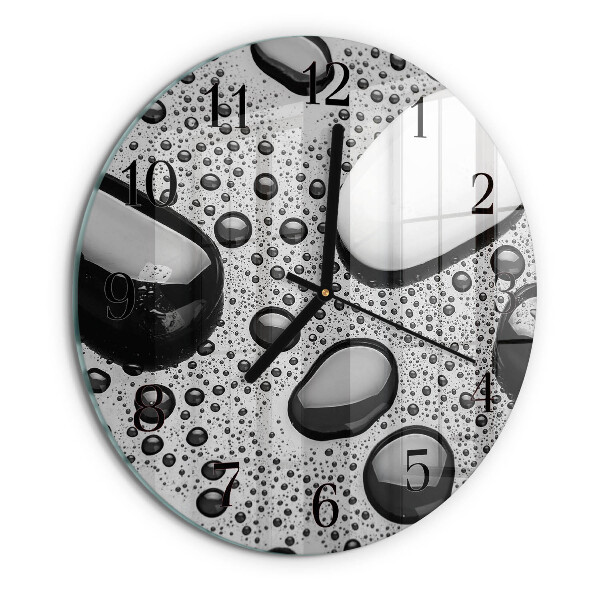 Wanduhr rund Steine