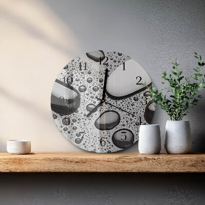 Wanduhr rund Steine