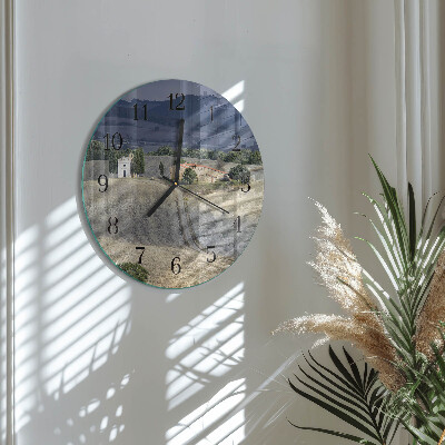 Wanduhr rund Landschaft