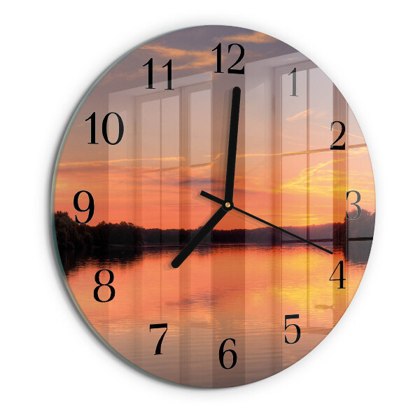 Wanduhr rund Sonnenuntergang