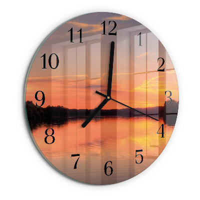 Wanduhr rund Sonnenuntergang