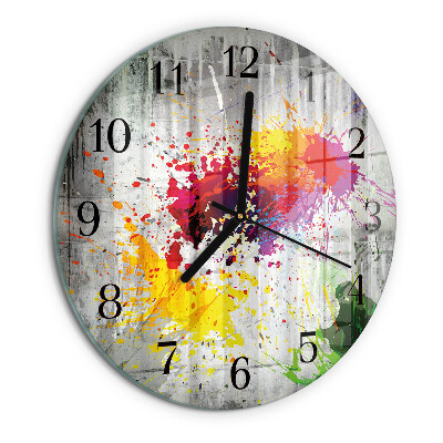 Wanduhr rund Flecken