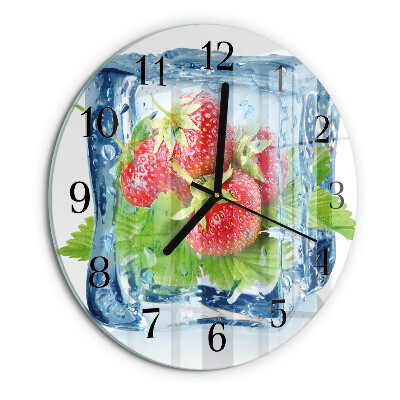 Wanduhr rund Erdbeereis