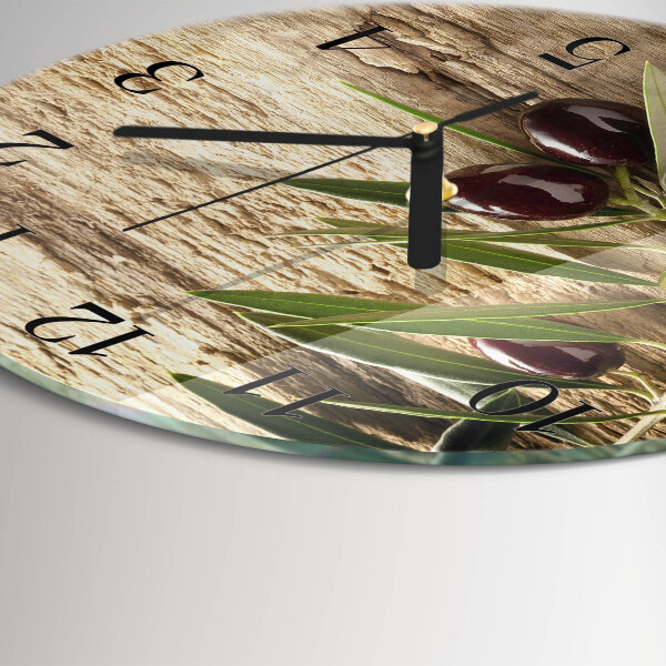 Wanduhr rund Oliven