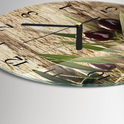 Wanduhr rund Oliven