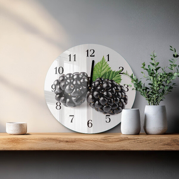 Wanduhr rund Brombeeren