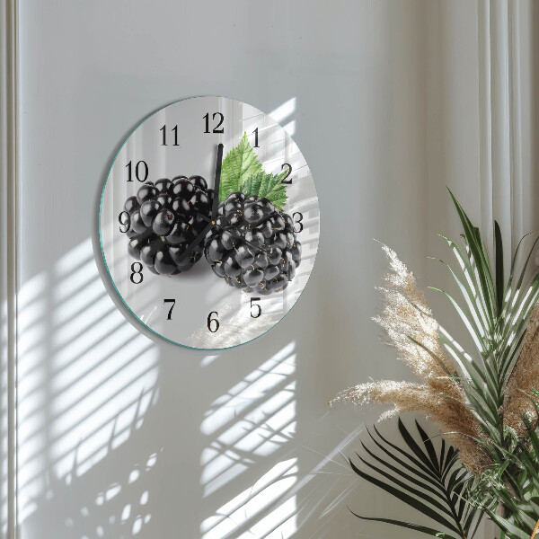 Wanduhr rund Brombeeren