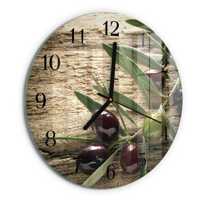 Wanduhr rund Oliven