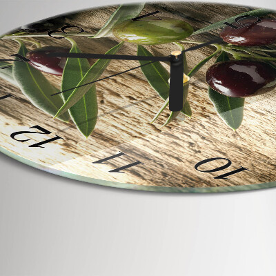 Wanduhr rund Oliven