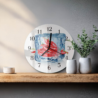 Wanduhr rund Chili mit Eiscreme