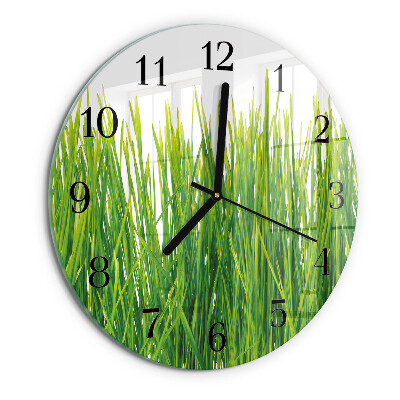 Wanduhr rund Gras