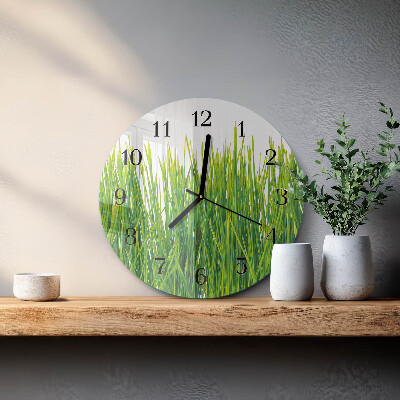 Wanduhr rund Gras