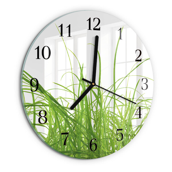 Wanduhr rund Gras