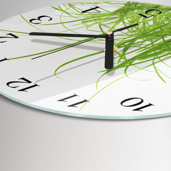 Wanduhr rund Gras