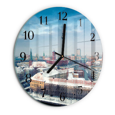 Wanduhr rund Winterstadt