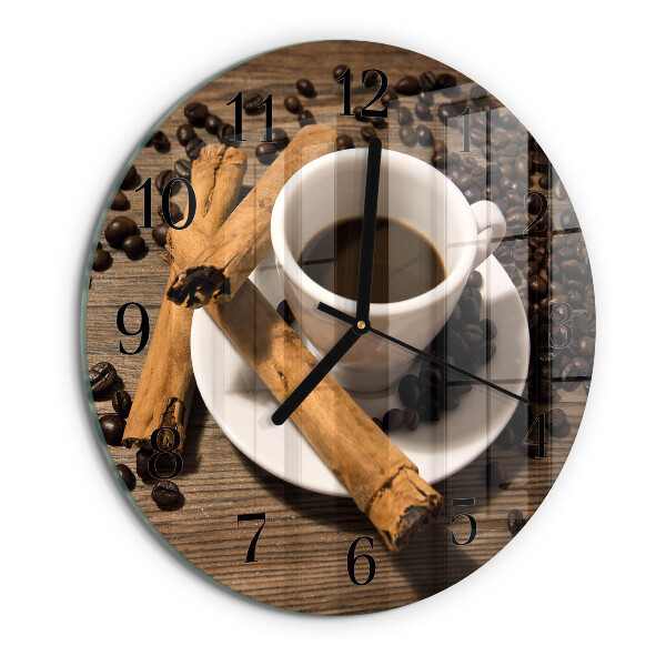 Wanduhr rund Zimtkaffee