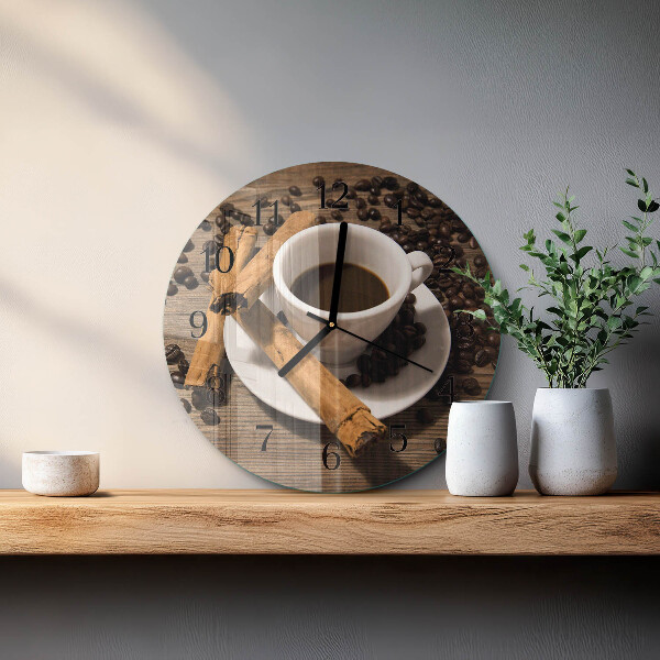 Wanduhr rund Zimtkaffee