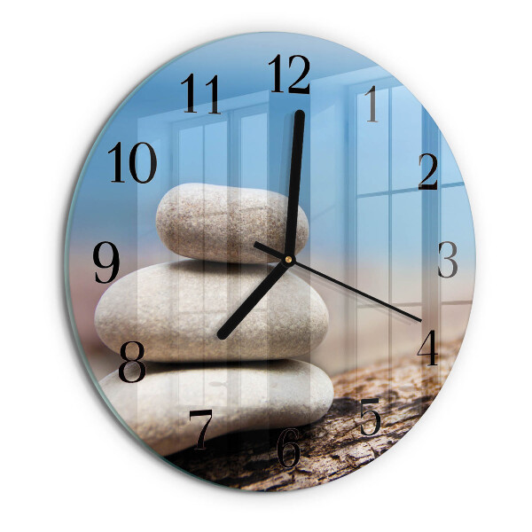 Wanduhr rund Steine