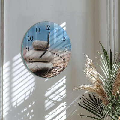 Wanduhr rund Steine