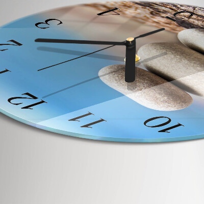 Wanduhr rund Steine
