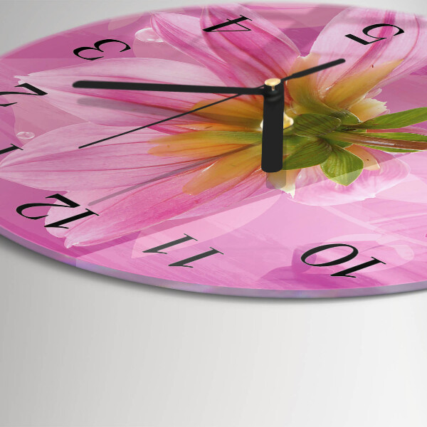 Wanduhr rund Blume