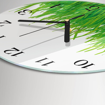 Wanduhr rund Gras
