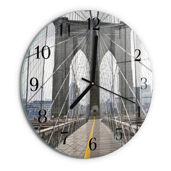 Wanduhr rund Brooklyn Bridge
