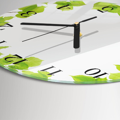 Wanduhr rund Blätter