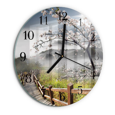 Wanduhr rund Frühling