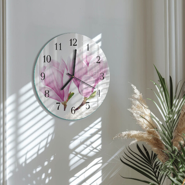 Wanduhr rund Magnolie