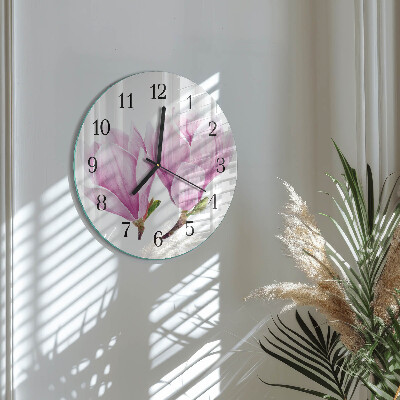 Wanduhr rund Magnolie