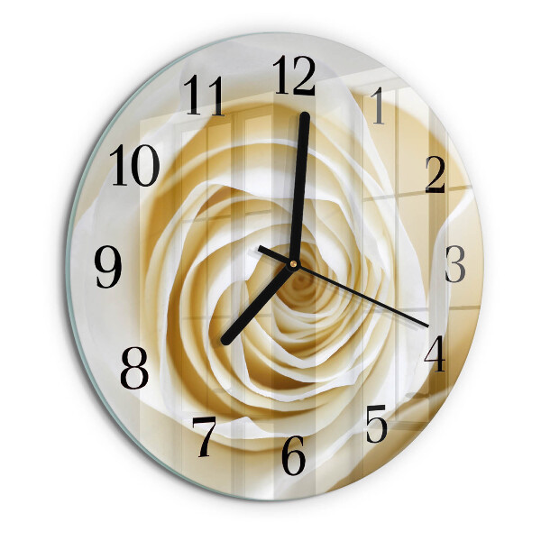 Wanduhr rund Rose