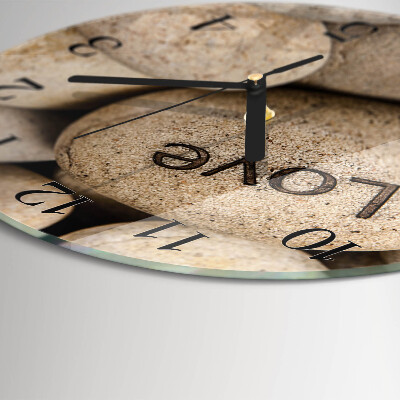 Wanduhr rund Steine