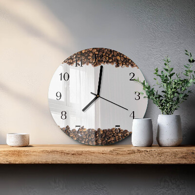 Wanduhr rund Kaffeebohnen