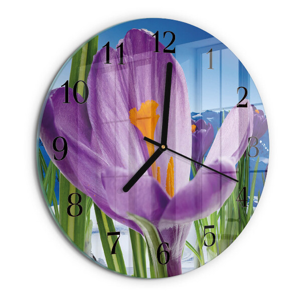 Wanduhr rund Frühling