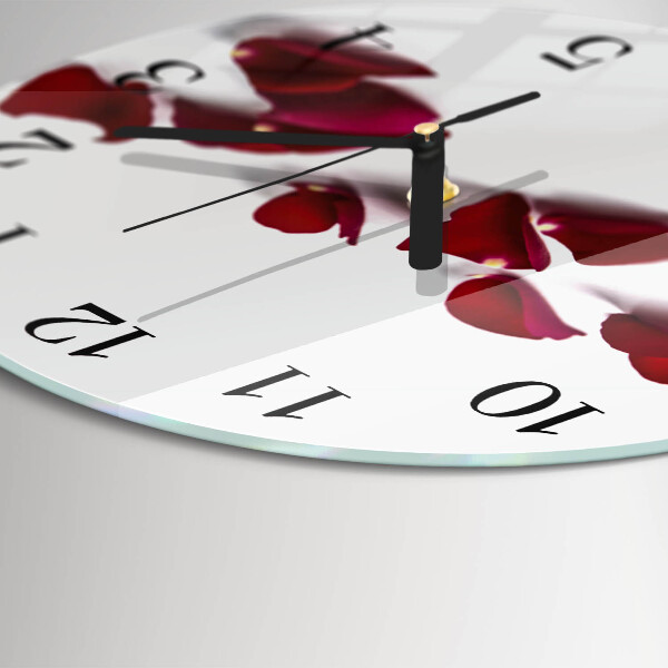 Wanduhr rund Rosenblätter