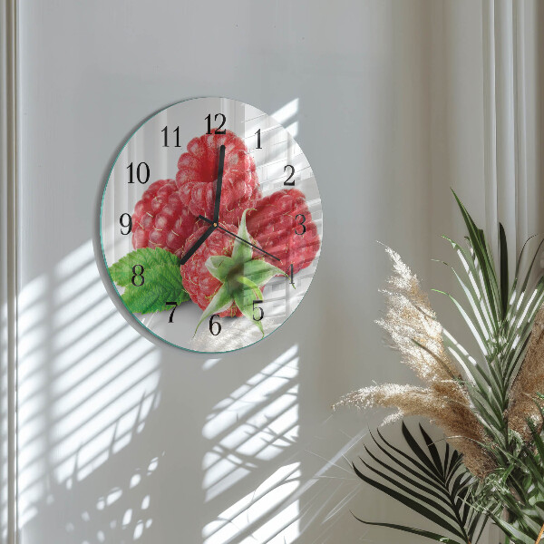 Wanduhr rund Himbeeren