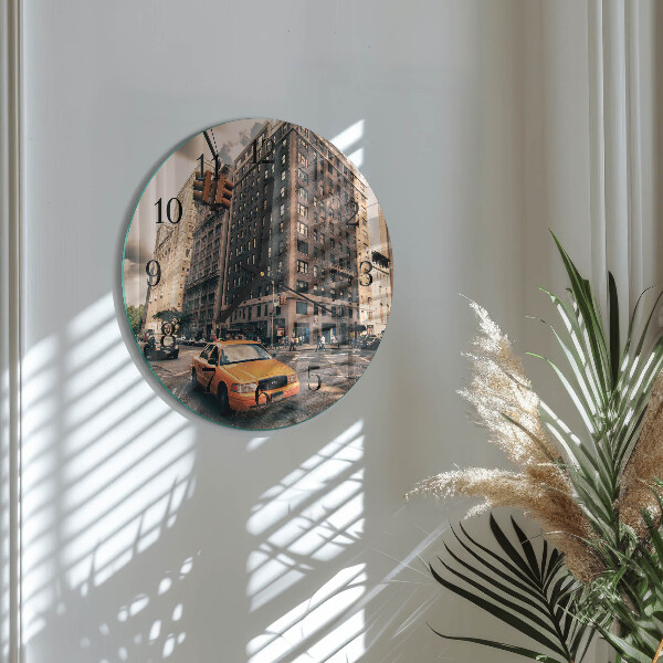 Wanduhr rund Taxi