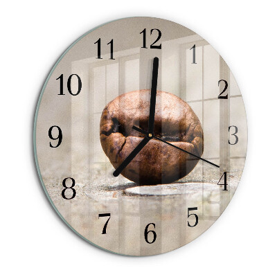 Wanduhr rund Kaffeebohne