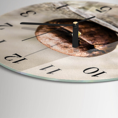 Wanduhr rund Kaffeebohne