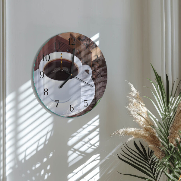 Wanduhr rund Kaffee