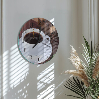 Wanduhr rund Kaffee