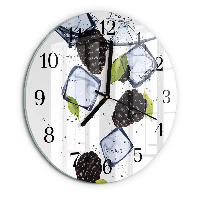 Wanduhr rund Brombeeren