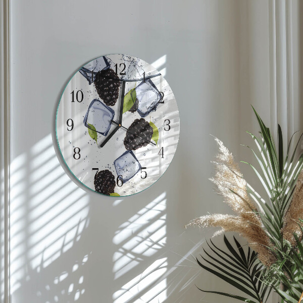 Wanduhr rund Brombeeren