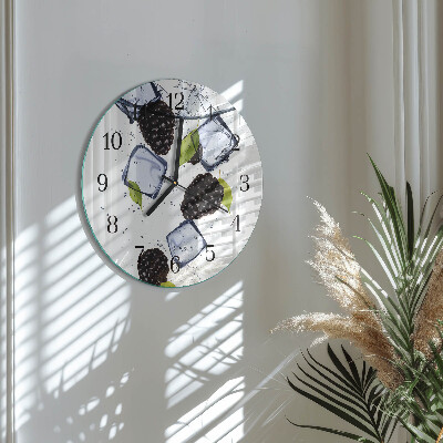Wanduhr rund Brombeeren