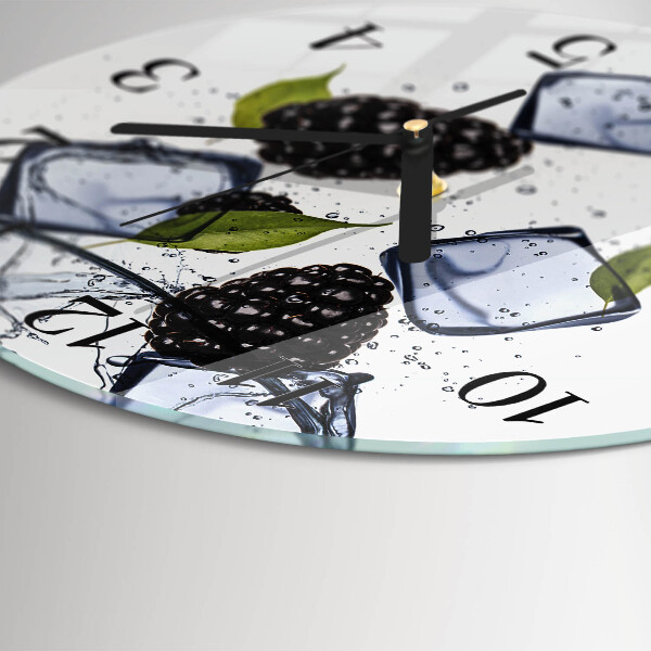 Wanduhr rund Brombeeren