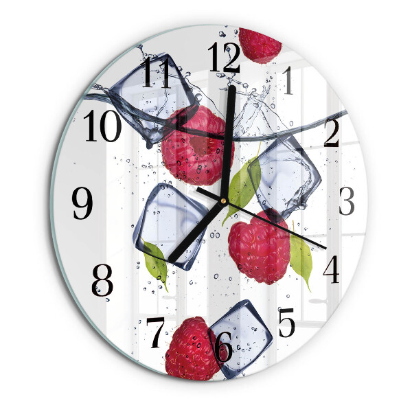 Wanduhr rund Himbeeren