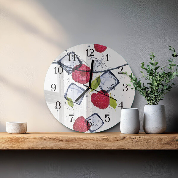 Wanduhr rund Himbeeren